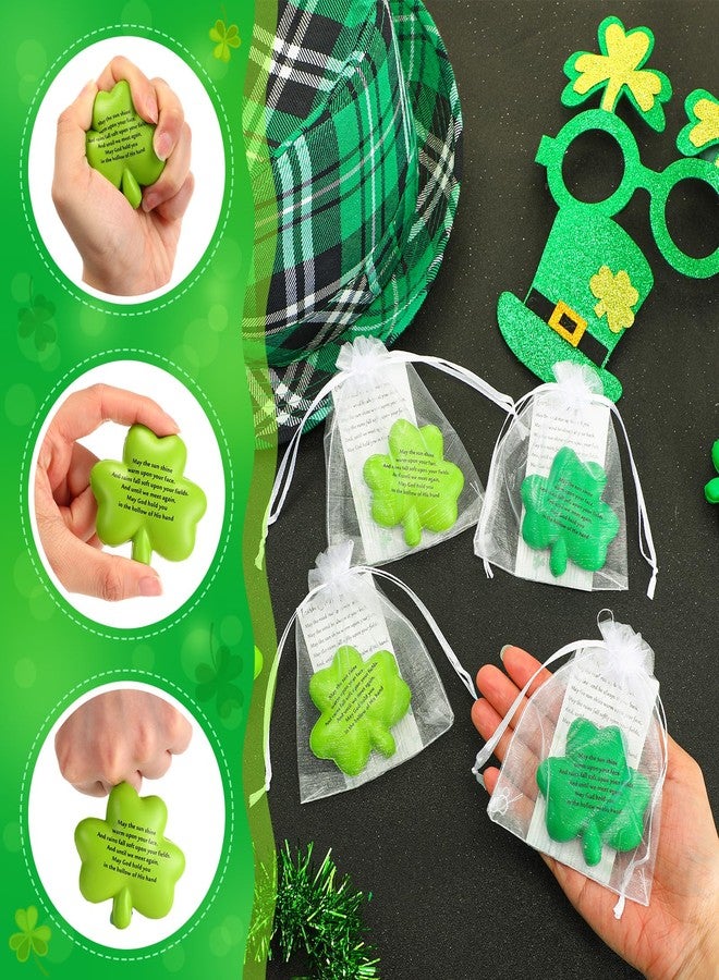 Simgoing 150 Pcs St. Patrick's Day Gift Set 50 Pcs Shamrock Stress Ball, Blessing Card and Organza Bag, Clover Squeeze Relief Toy Irish Festivals Party - Image 3